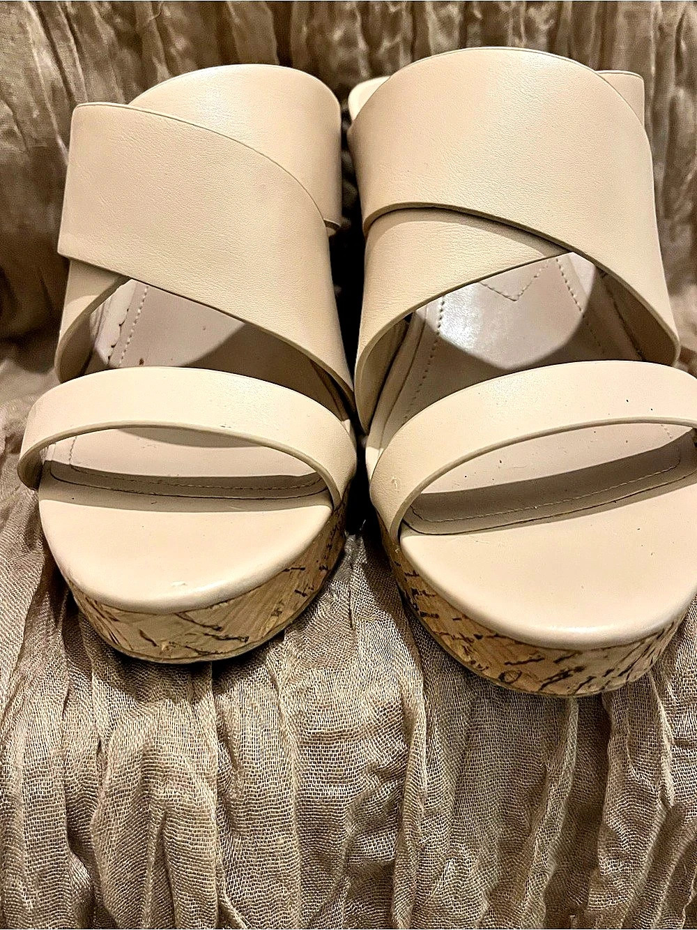 Charles by Charles David Wedge Sandals in Cream